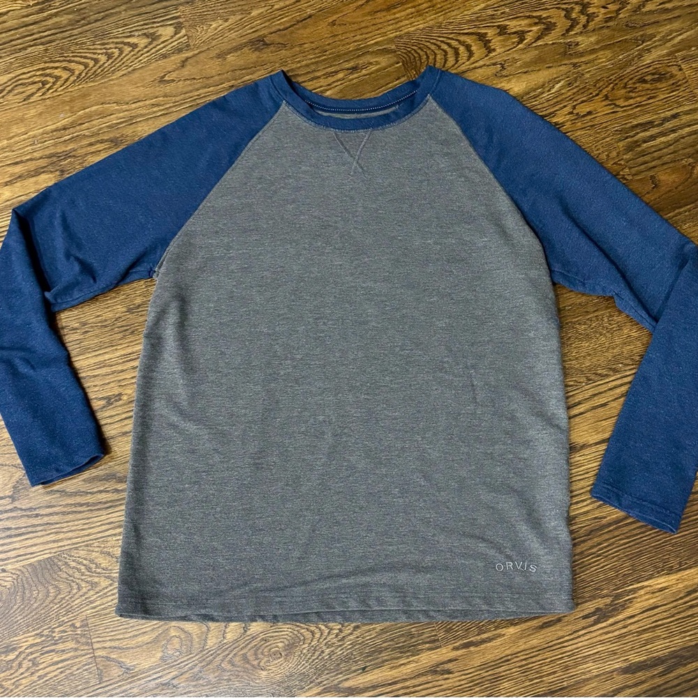 Orvis Men’s Gray‎ and Blue Long Sleeve Shirt